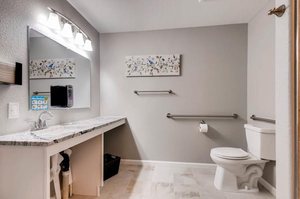 Bright bathroom with modern fixtures