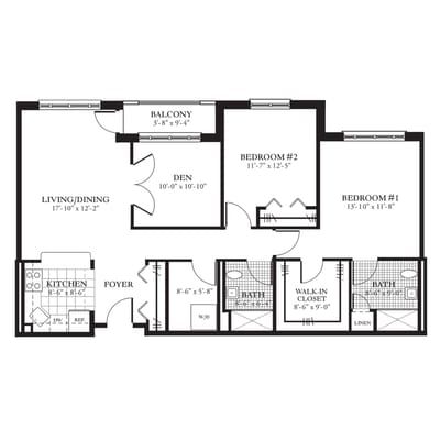 Architectural floor plan with room dimensions
