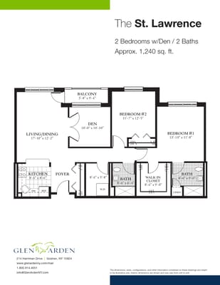 Floor plan of The St. Lawrence unit