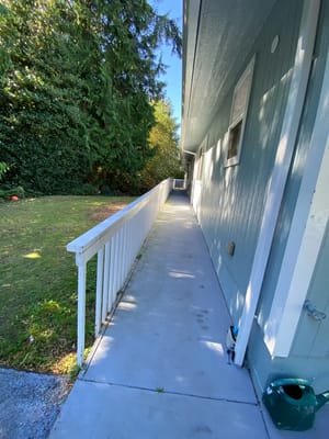 Pathway leading to the side of a building