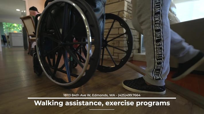 Person using a wheelchair in an interior space