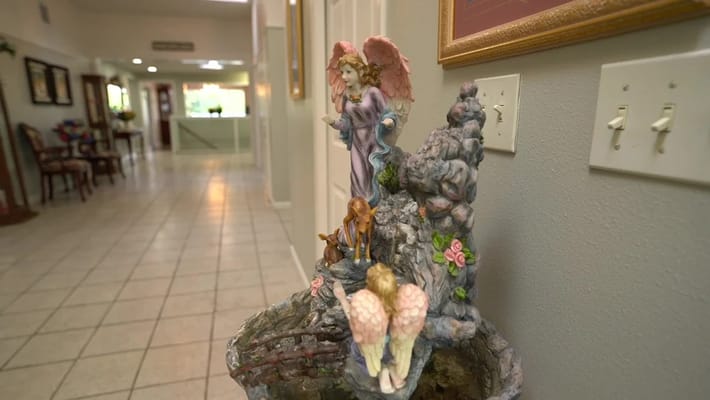 Decorative statue in a hallway