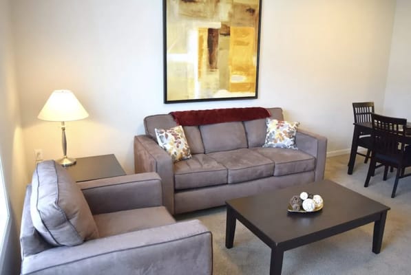 Comfortable sitting area in a senior living room