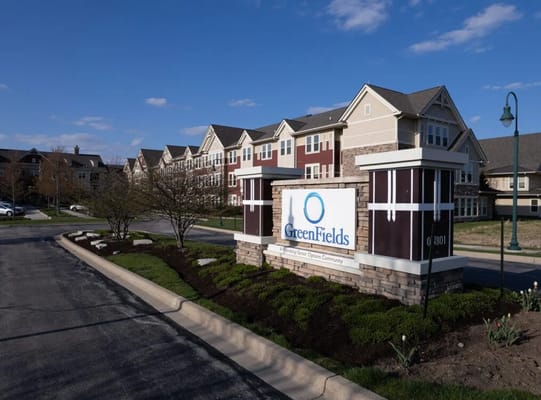 Exterior view of GreenFields of Geneva facility with signage