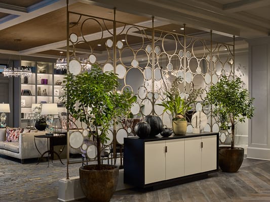 Decorative interior space with plants and modern design