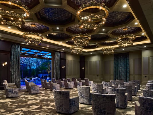 Elegant interior of an activity room with modern decor