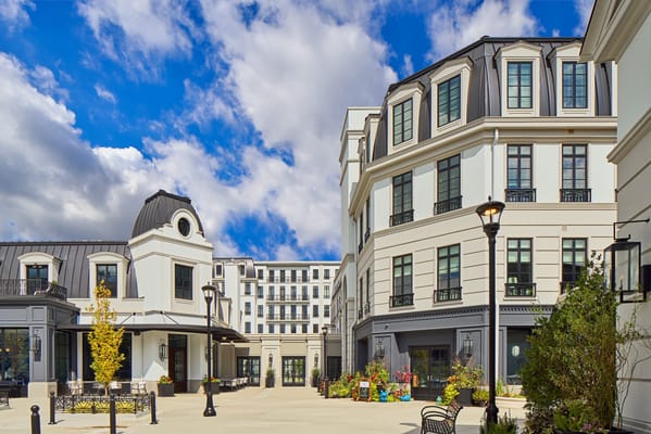 Exterior view of a modern senior living facility