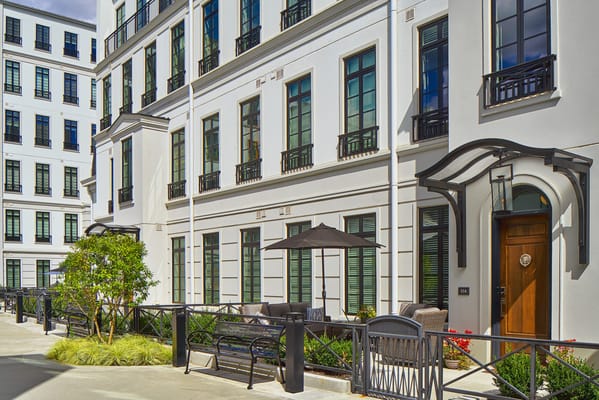 Outdoor area with seating and landscaping