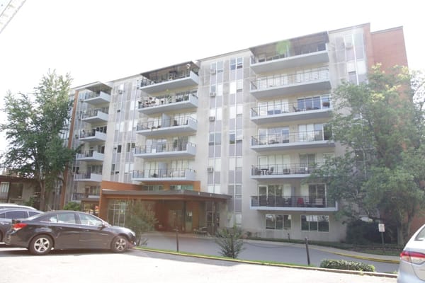Exterior view of a multi-story senior living facility