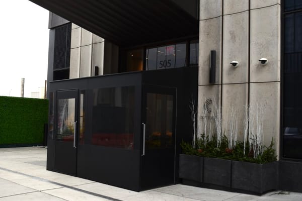 Exterior view of Coterie Hudson Yards building entrance