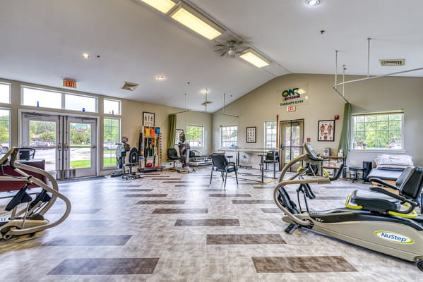 Interior view of fitness area with exercise equipment