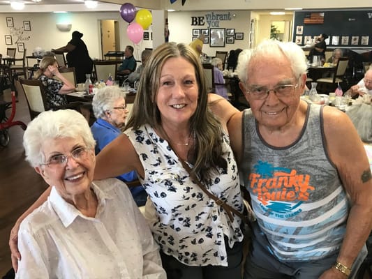 Residents posing together in a common area