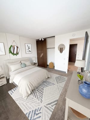 Cozy, well-furnished resident room with modern decor