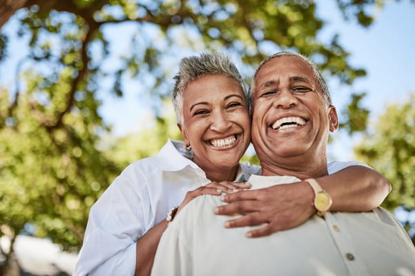 Happy senior couple enjoying time outdoors