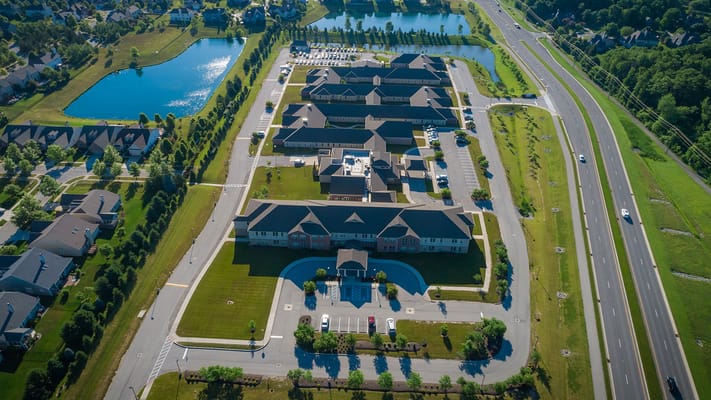 Aerial view of Copper Trace senior living facility
