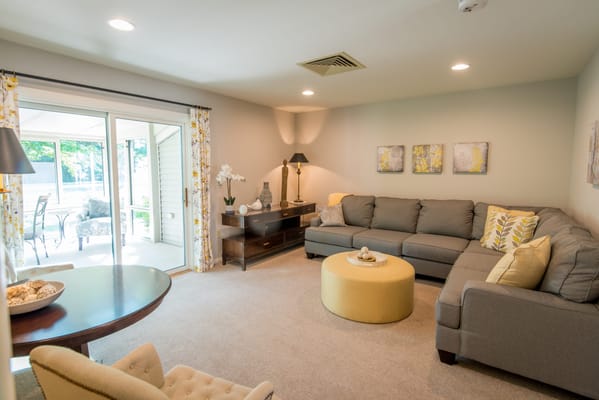 Cozy common area with seating and natural light