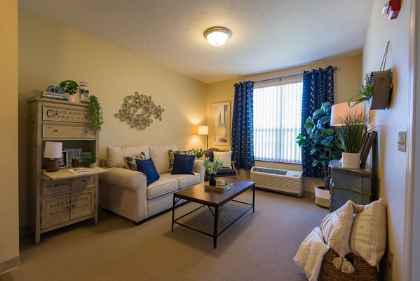 Cozy common area with seating and decor