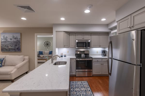 Modern kitchen interior of a senior living facility