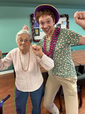 Residents enjoying a festive activity together