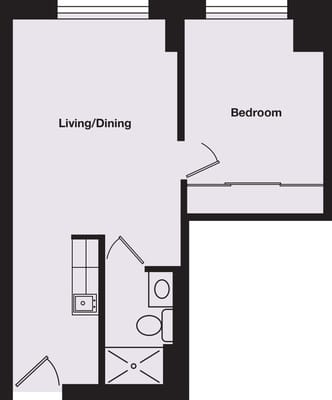 Architectural floor plan of a living space