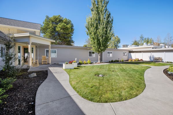 Beautiful outdoor pathway and garden area of the facility