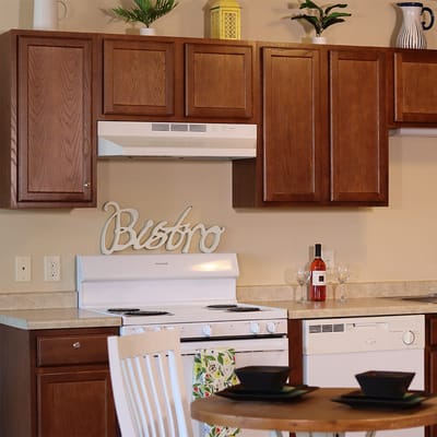 Modern kitchen interior with decorative elements