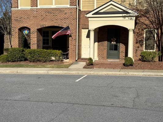 Exterior view of the retirement community entrance