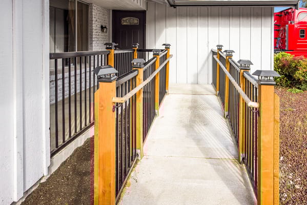 Accessible ramp leading to the facility entrance