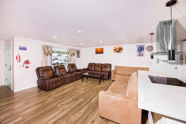 Cozy common area with seating and decor