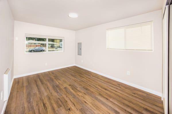Bright interior of a simple resident room