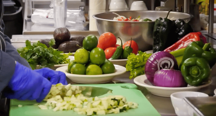 Preparation of fresh ingredients for a meal