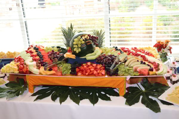 A beautifully arranged fruit platter for residents