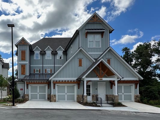 Exterior view of a retirement community building