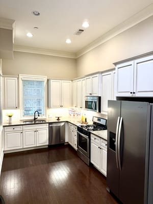Bright kitchen area in a senior living facility