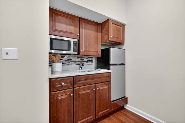 Modern kitchenette in an assisted living facility
