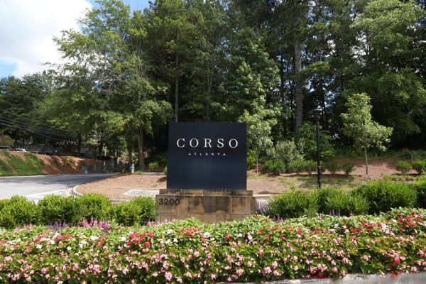 Sign for Corso Atlanta at the facility entrance