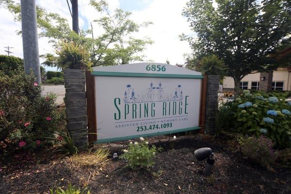 Signage for Spring Ridge Assisted Living facility