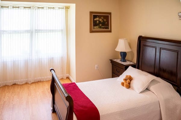 Cozy bedroom in a senior living facility