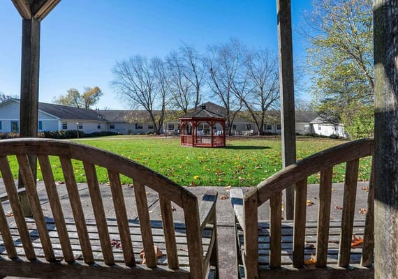 View of a gazebo in a grassy outdoor space