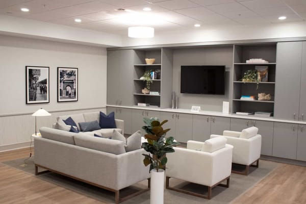 Modern common area with comfortable seating