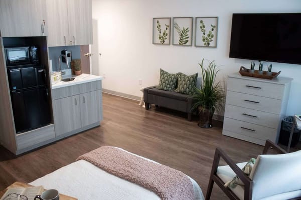 Comfortable interior of a resident room