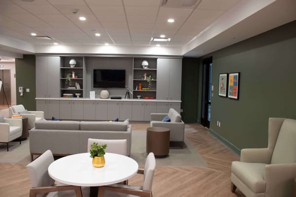 Common area with comfortable seating and decor