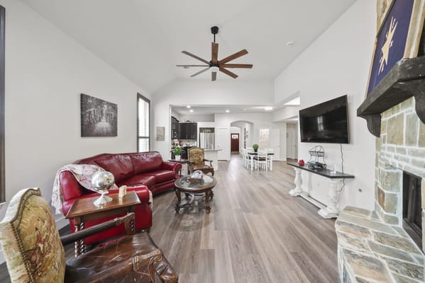 Interior view of a living room in a senior care facility