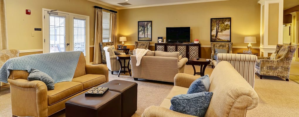 Bright common area with comfortable seating