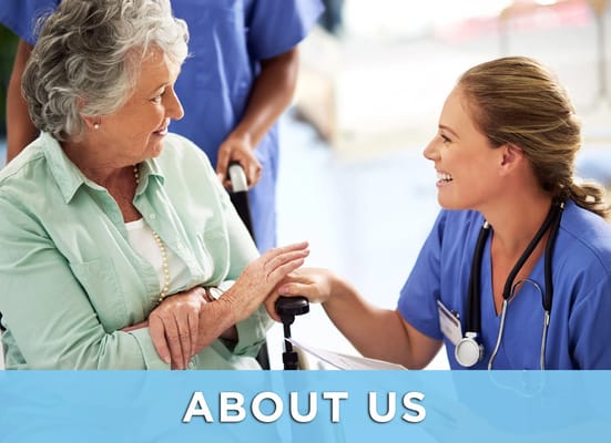 Staff interacting with a resident in a care facility
