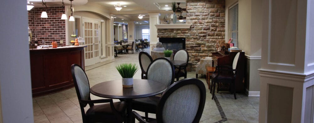 Interior view of a common area in a senior living facility