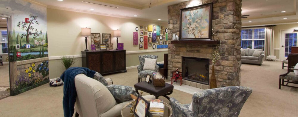 Cozy interior common area with seating and decor