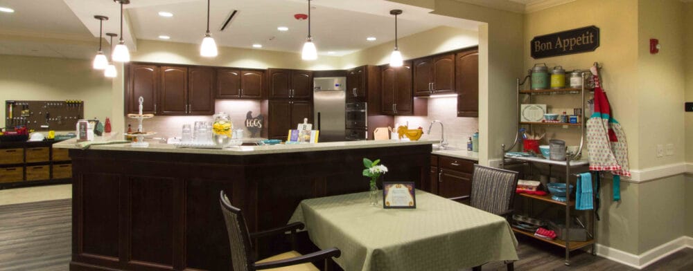 Bright dining area with kitchen amenities
