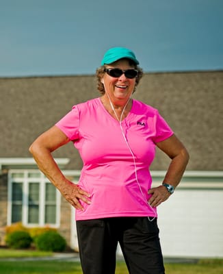 Active senior woman enjoying outdoor exercise