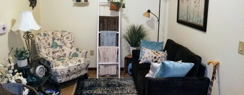 Comfortable seating area in a cozy lounge